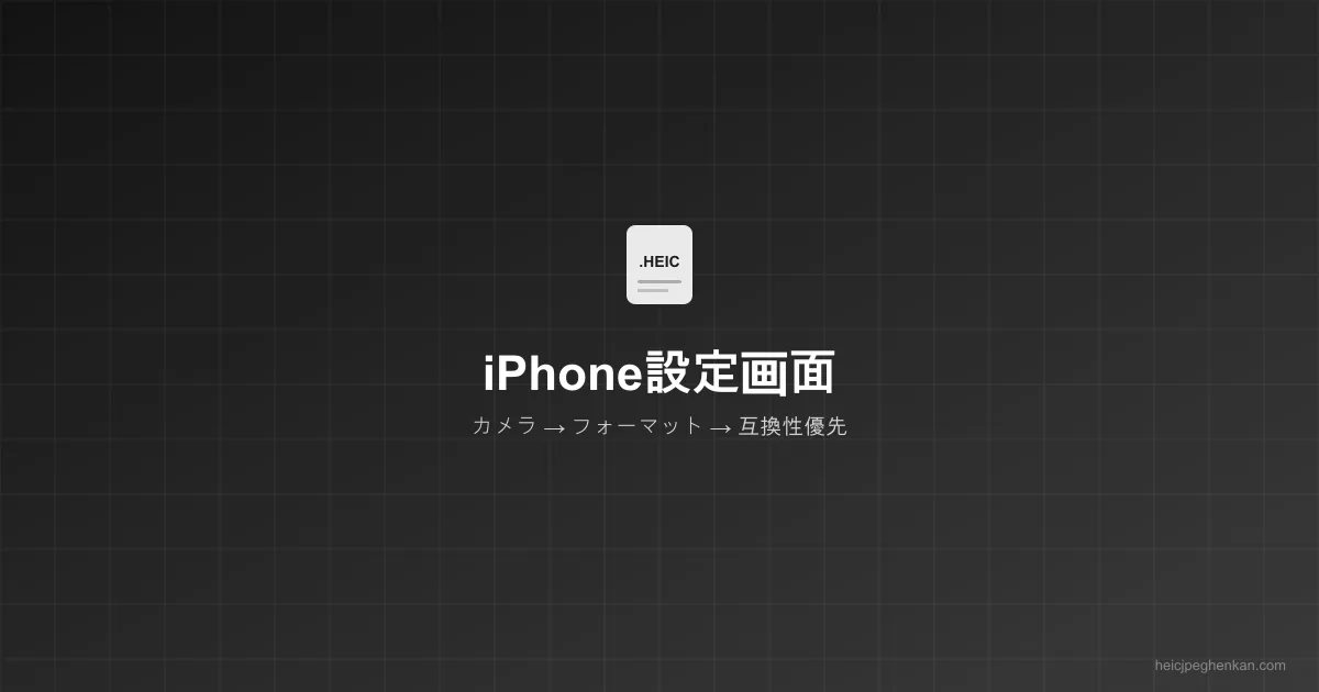 iPhoneのカメラ設定画面で「互換性優先」を選択する手順